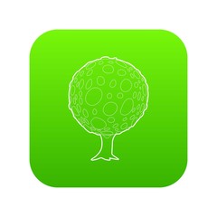 Round tree icon green vector isolated on white background