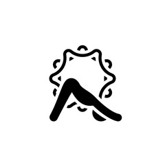 Yoga Downward Facing Dog Pose Icon. Flat Design Isolated Illustration.