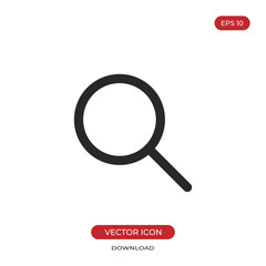 Search icon vector. Magnifying glass sign.