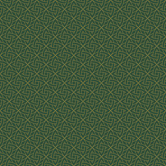 Celtic Knot Seamless Pattern - Beautiful gold Celtic knot on solid background - 250131183