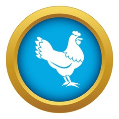 Hen icon blue vector isolated on white background for any design