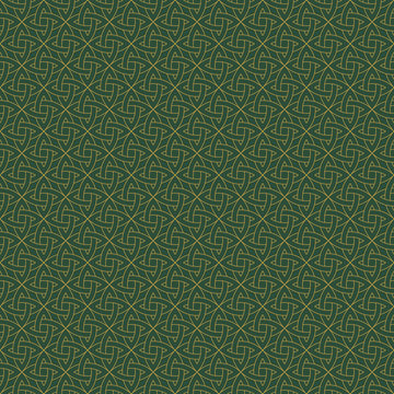 Celtic Knot Seamless Pattern - Beautiful gold Celtic knot on solid background