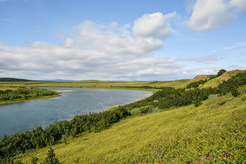 Fototapeta na wymiar PIKE river in the natural Park of Polar Urals.