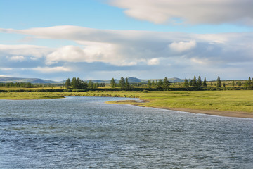 PIKE river in the natural Park of Polar Urals.