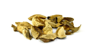 Orange dried peel isolated
