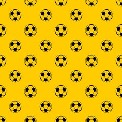 Soccer ball pattern seamless vector repeat geometric yellow for any design