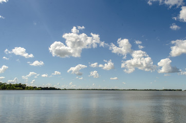 clouds over lake