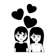 Fototapeta premium girl and boy love anime