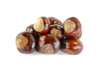 chestnuts isolated on white background