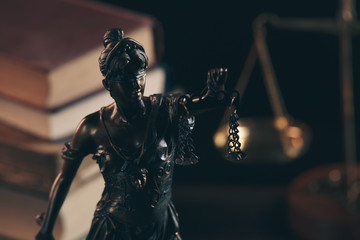 Fototapeta na wymiar The Statue of Justice symbol, legal law concept