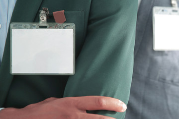 closeup.group of business people with blank badges