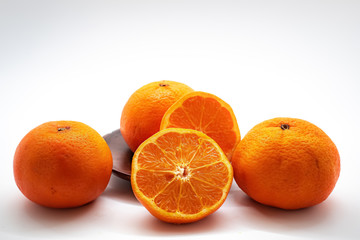 Fresh orange,isolated on a white background