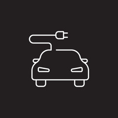 Line electric car icon. Simple element illustration. Line electric car symbol design from Ecology collection set. Can be used in web and mobile