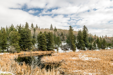 Loch Leven in her fall colours, Cyprus Hills Interprovincial Provincial Park, Saskatchewan, Canada
