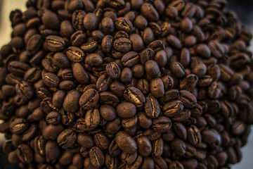 Roasted Coffee Beans Texture Closeup Macro Ingredient Cooking Background