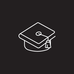 Graduate Cap icon. Simple element illustration. Graduate Cap symbol design template. Can be used for web and mobile
