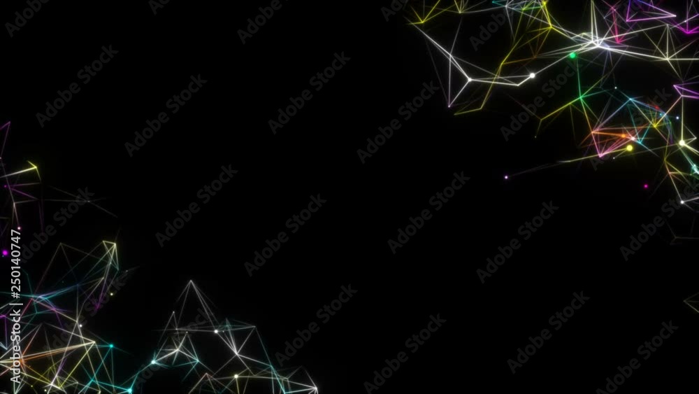 Poster multi-colored nets in the corners of the screen.business data drifting through cyberspace. available