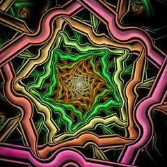 Abstract fractal spiral background, computer-generated illustration.