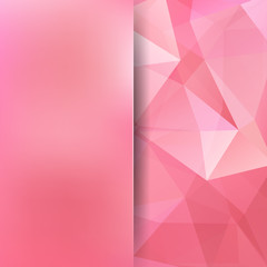 Abstract mosaic background. Blur background. Triangle geometric background. Design elements. Vector illustration. Pastel pink color