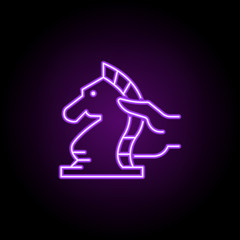 Fototapeta na wymiar strategy game outline icon. Elements of Game development in neon style icons. Simple icon for websites, web design, mobile app, info graphics