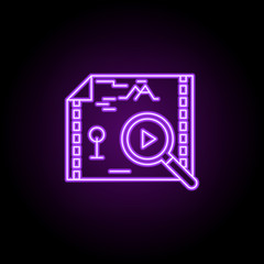 adventure game outline icon. Elements of Game development in neon style icons. Simple icon for websites, web design, mobile app, info graphics