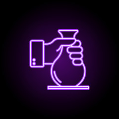 budget, debt, hand icon. Elements of Growth hacking in neon style icons. Simple icon for websites, web design, mobile app, info graphics