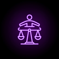 balance, justice icon. Elements of Professional SEO in neon style icons. Simple icon for websites, web design, mobile app, info graphics
