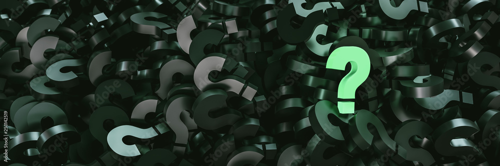 Poster colored question marks background concept. 3D Rendering.