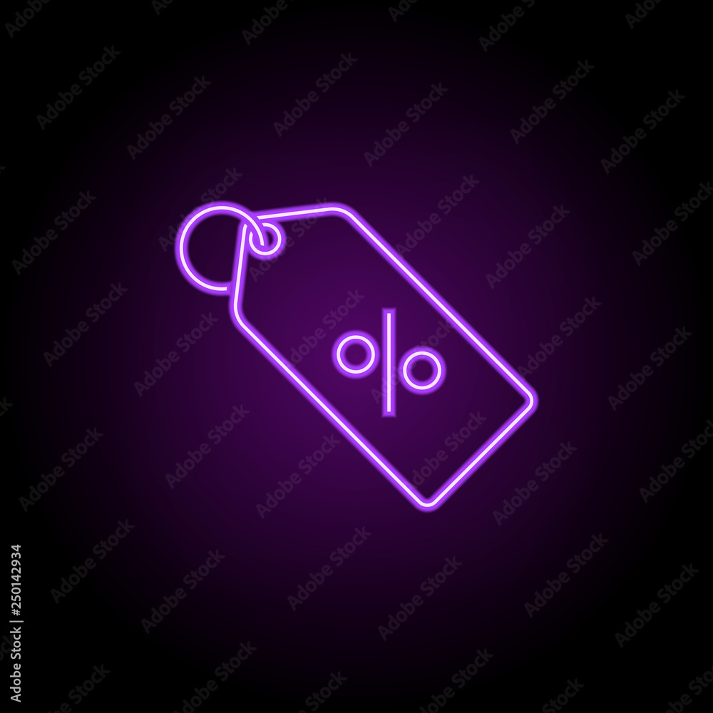 Canvas Prints discount tag outline icon. Elements of Security in neon style icons. Simple icon for websites, web design, mobile app, info graphics