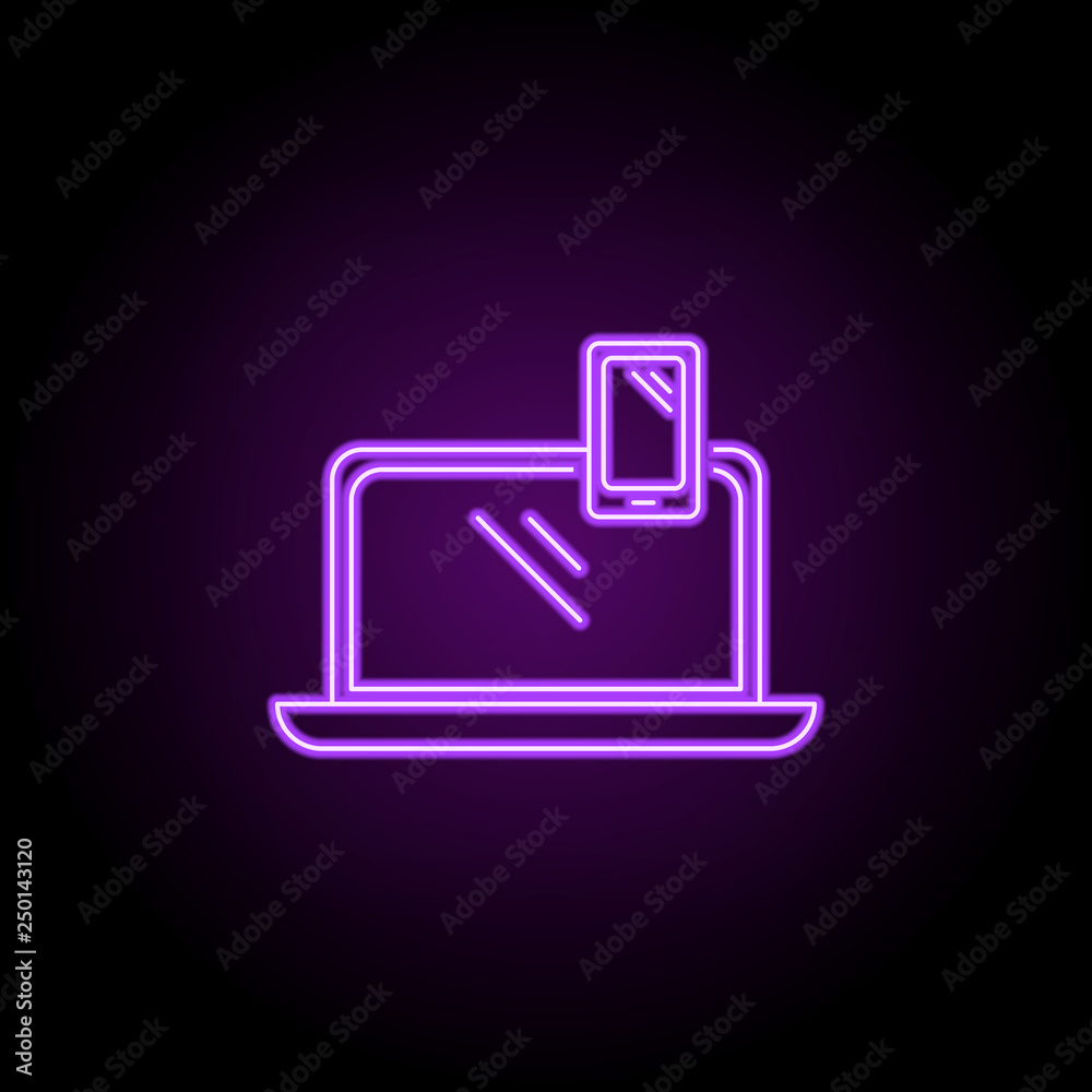 Fototapete other devices outline icon. Elements of Security in neon style icons. Simple icon for websites, web design, mobile app, info graphics