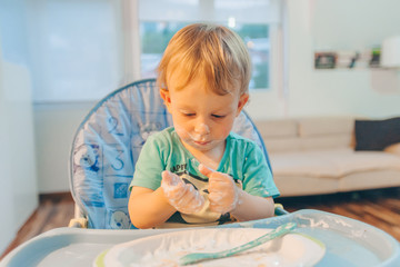 Lillte baby eating