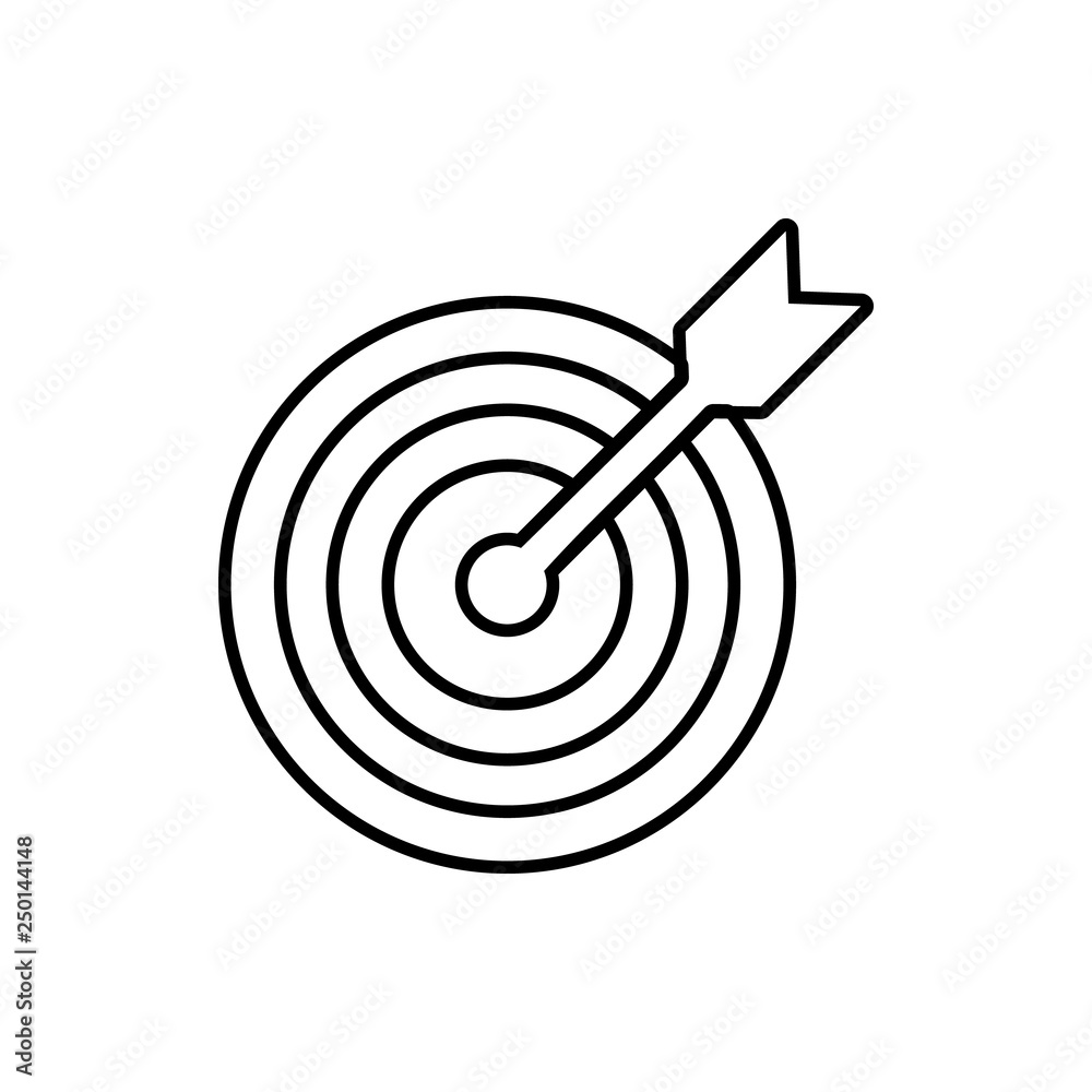 Aufkleber target sign icon. element of software development for mobile concept and web apps icon. thin line ic