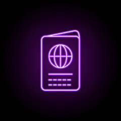 passport dusk style icon. Elements of Summer holiday & Travel in neon style icons. Simple icon for websites, web design, mobile app, info graphics