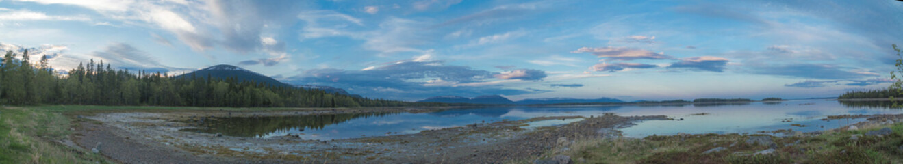 Panorama of low tide in the Kandalaksha Bay