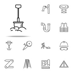 shovel outline icon. Construction icons universal set for web and mobile
