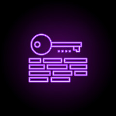 Key wording line icon. Elements of Seo & Web Optimization in neon style icons. Simple icon for websites, web design, mobile app, info graphics