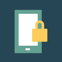 Silhouette icon phone lock