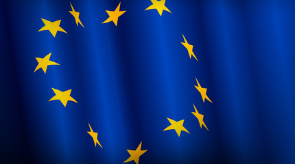 European union flag waving banner, vector illustration