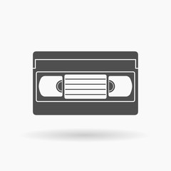 Retro Vintage 1980s VHS VCR Tape Icon illustration.