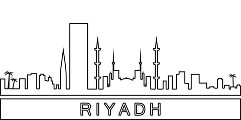 Riyadh detailed skyline icon. Element of Cities for mobile concept and web apps icon. Thin line icon for website design and development, app development