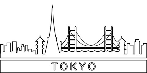 Tokyo detailed skyline icon. Element of Cities for mobile concept and web apps icon. Thin line icon for website design and development, app development