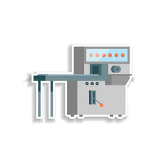 colored packing machine production sticker icon. Elements of Production in color icons. Simple icon for websites, web design, mobile app, info graphics