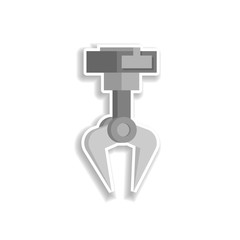 colored mechanical arm production sticker icon. Elements of Production in color icons. Simple icon for websites, web design, mobile app, info graphics