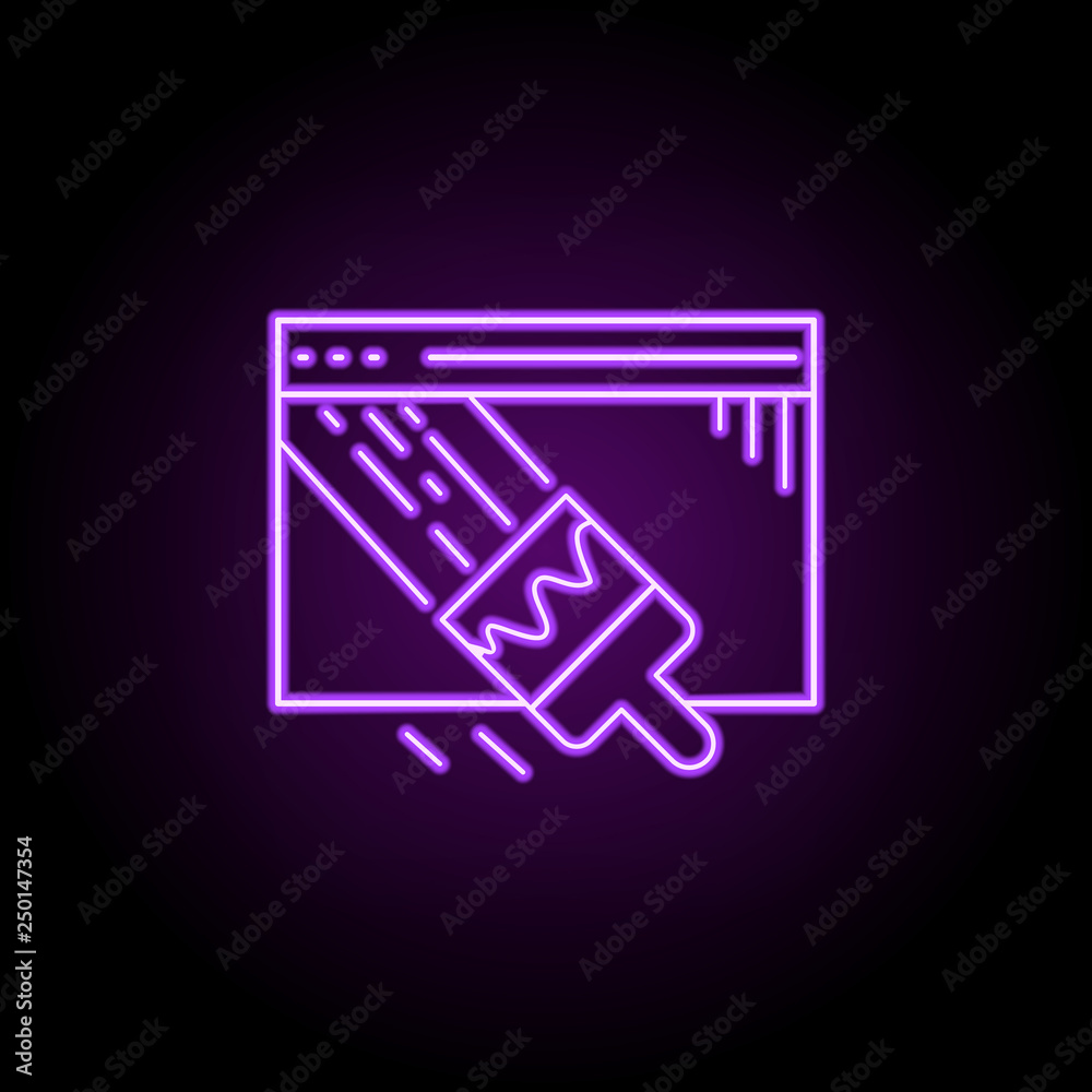 Poster ui design icon. elements of web development in neon style icons. simple icon for websites, web desig