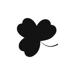 Fototapeta na wymiar Clover icon, Patricks Day symbol, flat design template, three leaf, vector illustration