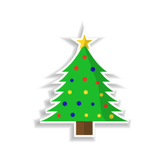christmas tree sticker icon. Elements of Chrismas in color icons. Simple icon for websites, web design, mobile app, info graphics