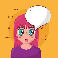 anime girl talk speech bubble
