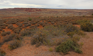 The Salt Valley Wash, shot from panorama point, in Arches National Park, Utah.