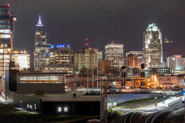 Fototapeta na wymiar Panorama of downtown Raleigh, NC