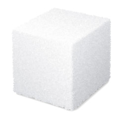 Vector realistic 3d sugar cube isolated on white background